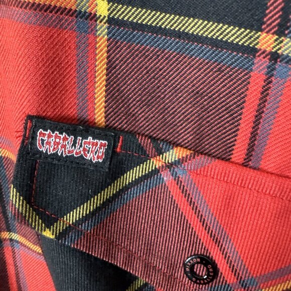 Dixxon Men 4X Shirt Steve Caballero Red Plaid Flannel Shirt Long Sleeve Dragon - Picture 3 of 4